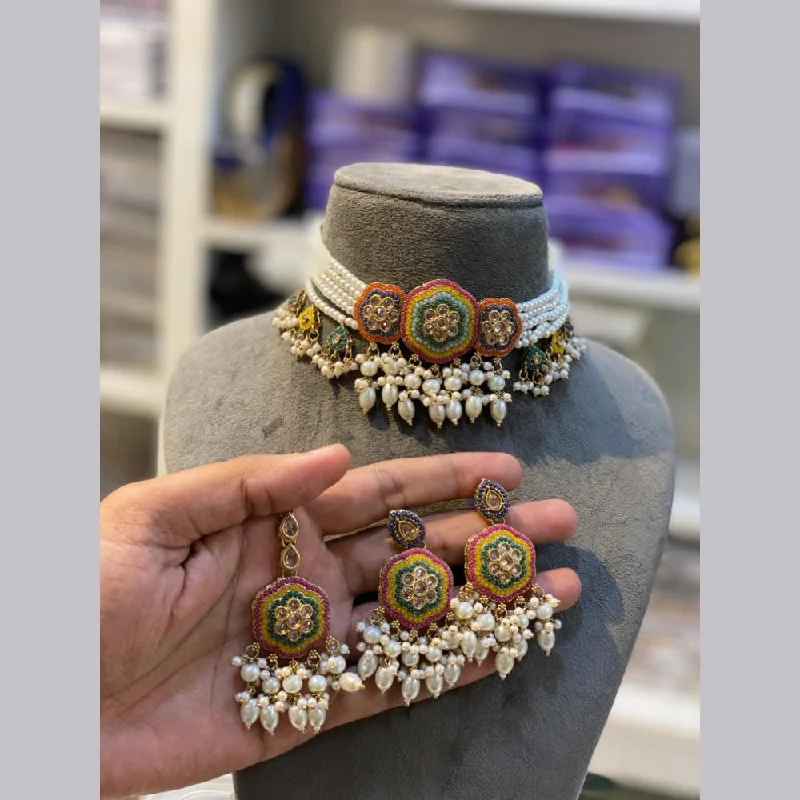 Shop Dazzling Jewelry At The Best Prices Hira Collections Gold Plated Crystal Stone And Pearls Choker Necklace Set Shop Dazzling Jewelry At The Best Prices Hira Collections Gold Plated Crystal Stone And Pearls Choker Necklace Set