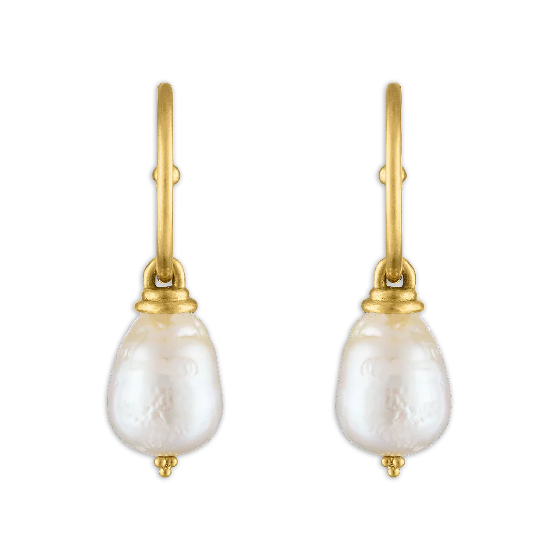 South Sea Pearl Hoop and Hook Earrings