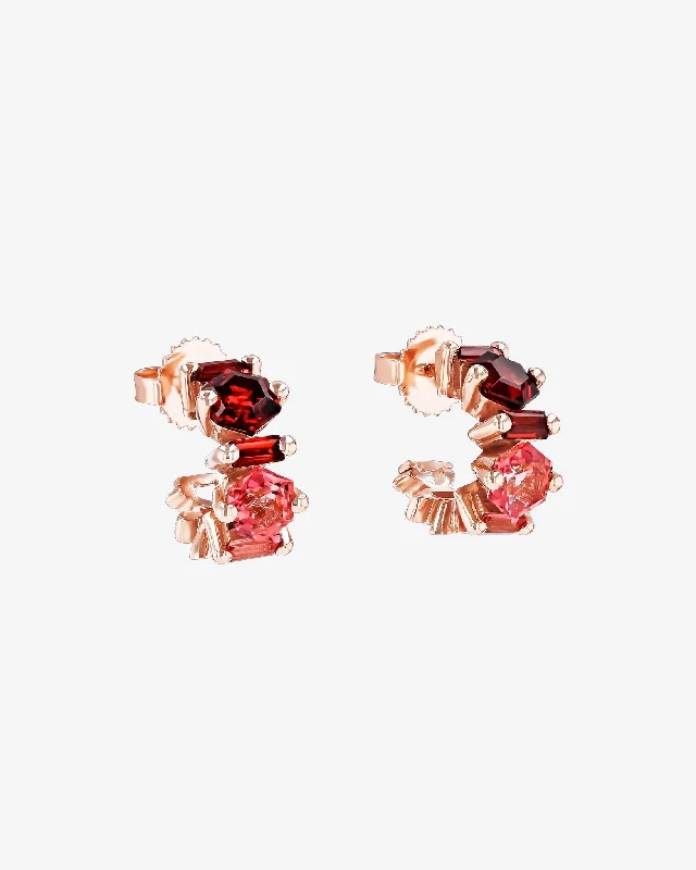 Nadima Blend Red Ombre Mini Hoops