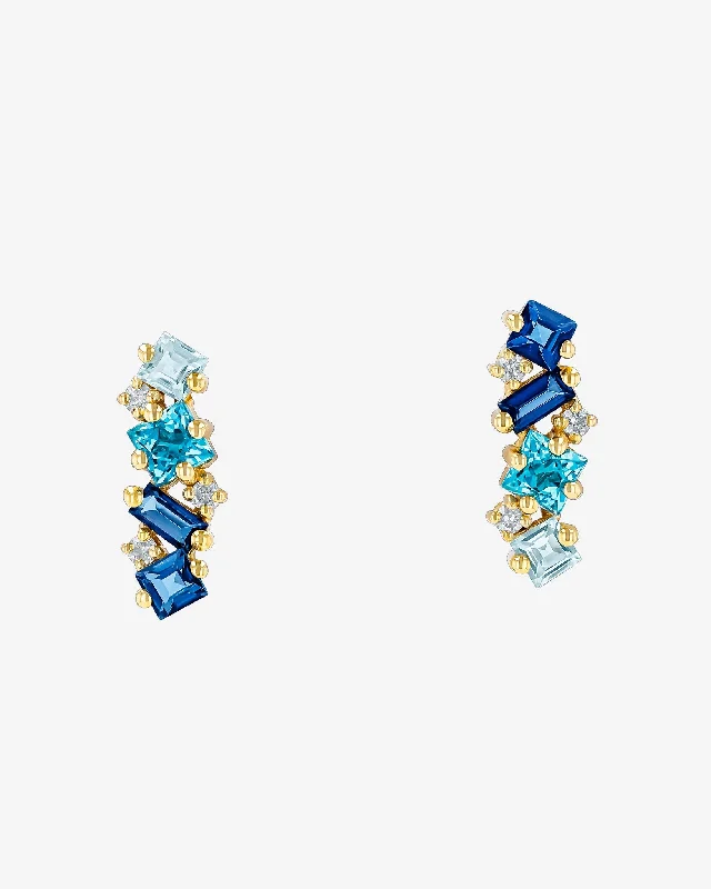 Nadima Blue Ombre Bar Studs