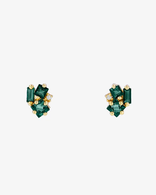 Nadima Green Envy Topaz Cluster Studs