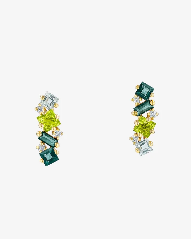 Nadima Green Ombre Bar Studs