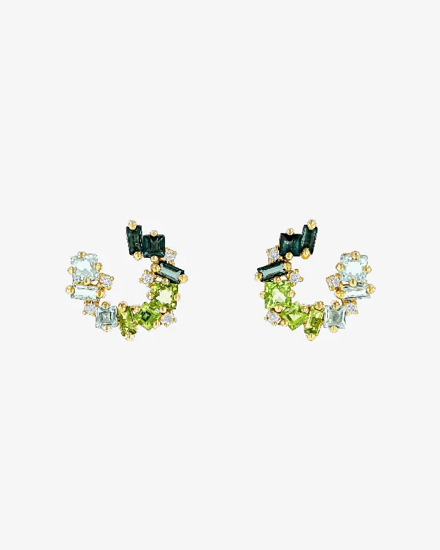 Nadima Green Ombre Mini Spiral Hoops