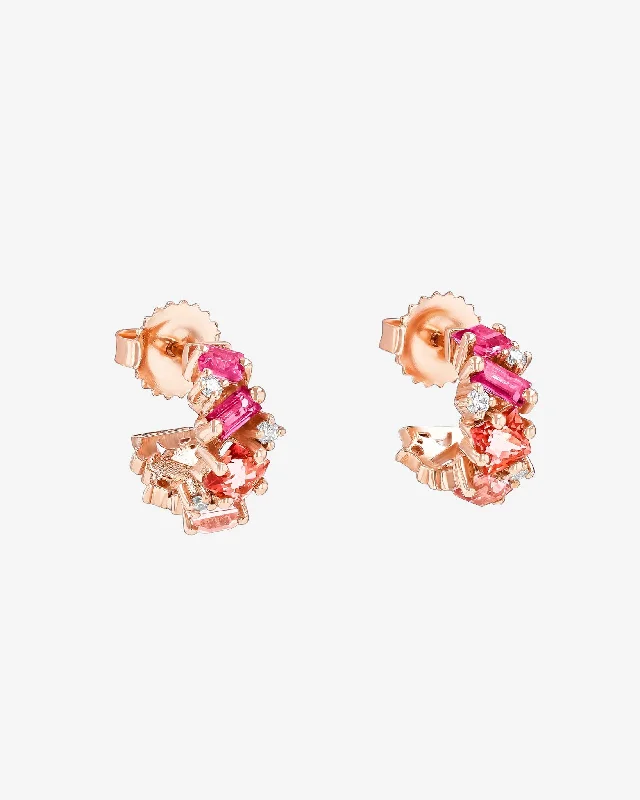 Nadima Pink Ombre Mini Hoops