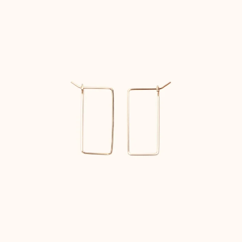 Small Rectangle Hoop Earrings