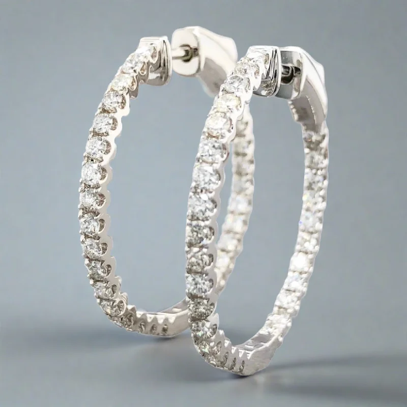 Personalized Jewelry Sale – Unique Pieces At Great Prices 14K W Gold 1.75cttw J/I1 Diamond In and Out Hoop Earrings Personalized Jewelry Sale – Unique Pieces At Great Prices 14K W Gold 1.75cttw J/I1 Diamond In and Out Hoop Earrings