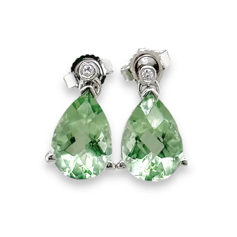 Holiday Jewelry Sale – Perfect Gifts At Great Prices 14K W Gold 3.64cttw Green Amethyst & 0.02cttw H/SI2 Diamond Dangle Earrings Holiday Jewelry Sale – Perfect Gifts At Great Prices 14K W Gold 3.64cttw Green Amethyst & 0.02cttw H/SI2 Diamond Dangle Earrings