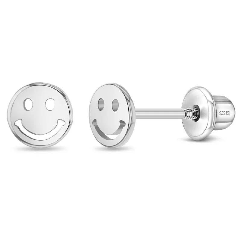 Get The Best Deals On Timeless Jewelry Pieces Polished Smiley Face Kids / Children's / Girls Earrings Screw Back - Sterling Silver Get The Best Deals On Timeless Jewelry Pieces Polished Smiley Face Kids / Children's / Girls Earrings Screw Back - Sterling Silver
