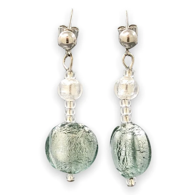Limited-Time Jewelry Sale – Elegant Styles At Less STST Metallic Blue Murano Glass Bead Dangle Earrings Limited-Time Jewelry Sale – Elegant Styles At Less STST Metallic Blue Murano Glass Bead Dangle Earrings