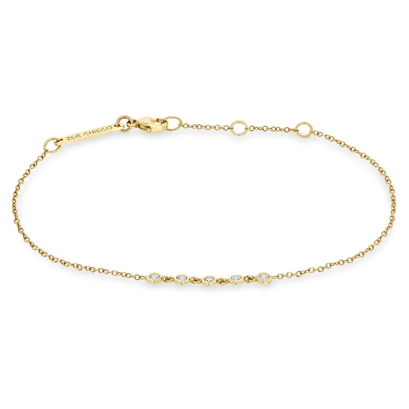 14k 5 Linked Floating Diamond Bracelet