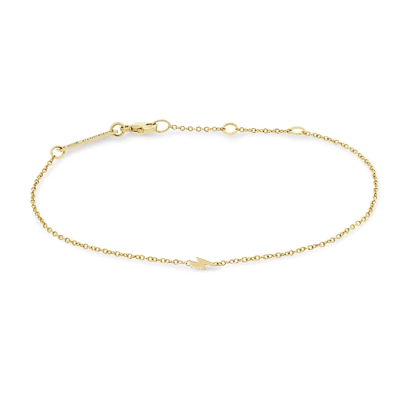 14k itty bitty lightning bolt bracelet