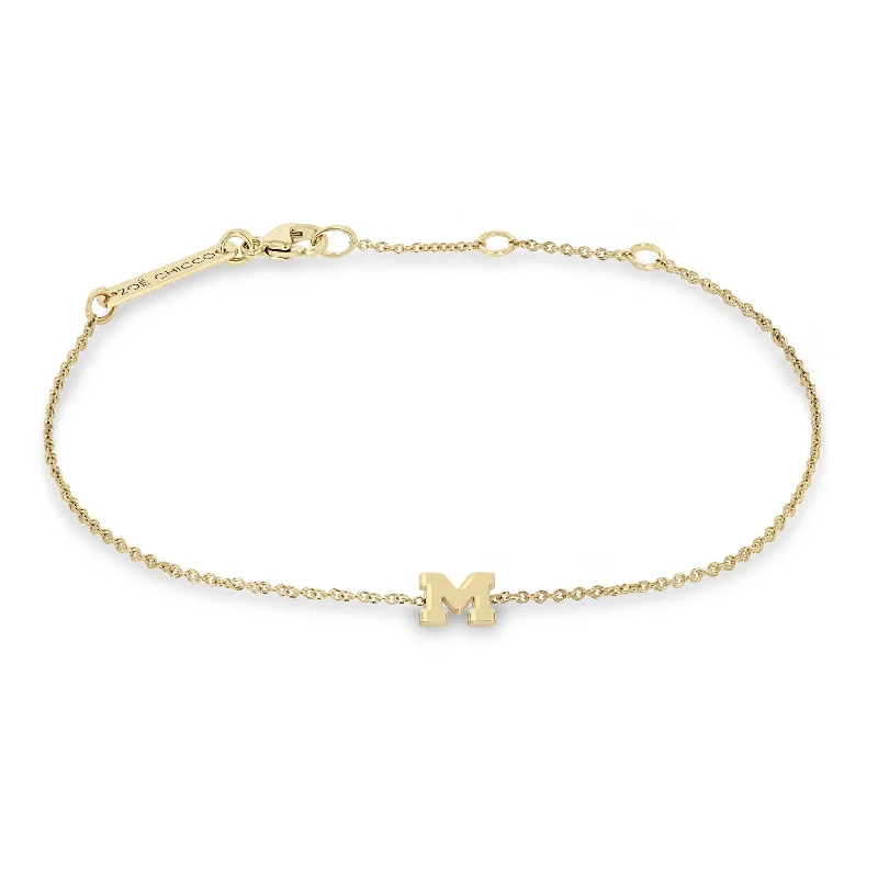 14k Gold Initial Letter Bracelet