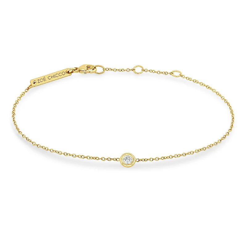 14k Single Floating Diamond Bracelet