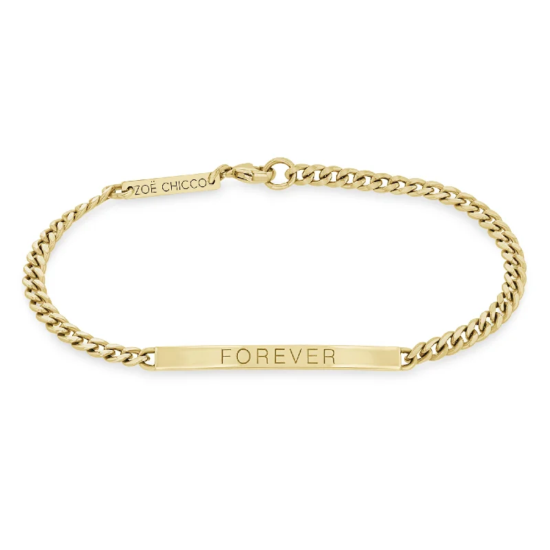 14k Small Curb Chain Personalized ID Bracelet