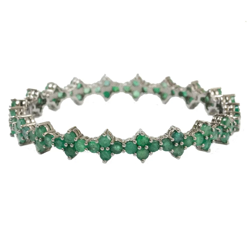 Asher Bangle Silver Emerald