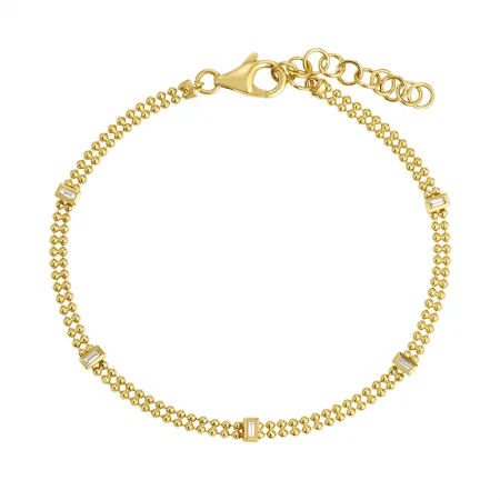 CONNER GOLD BEAD CHAIN DIAMOND BRACELET S