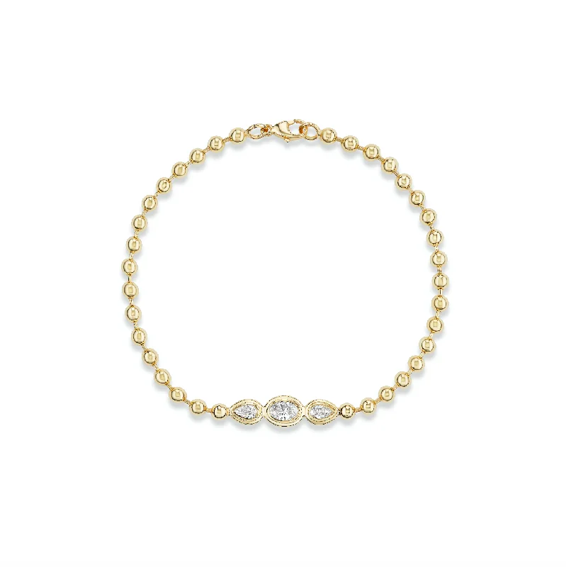 Double Bubble Bezel Diamond Cluster Bracelet