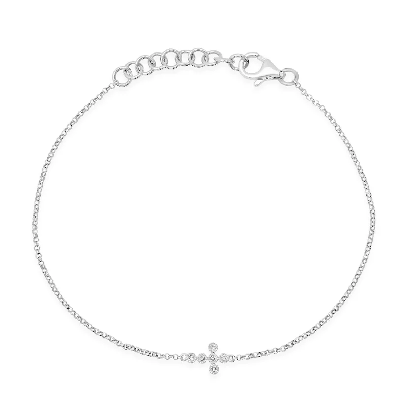 Dainty Diamond Cross Bracelet