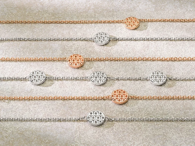 L'Arc de DAVIDOR 3 Mini Element, 18k Rose Gold with Satin Finish on Chain Bracelet