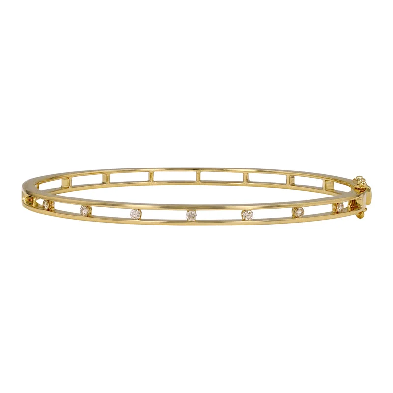 LENNY GOLD BORDER DIAMOND BANGLE BRACELET