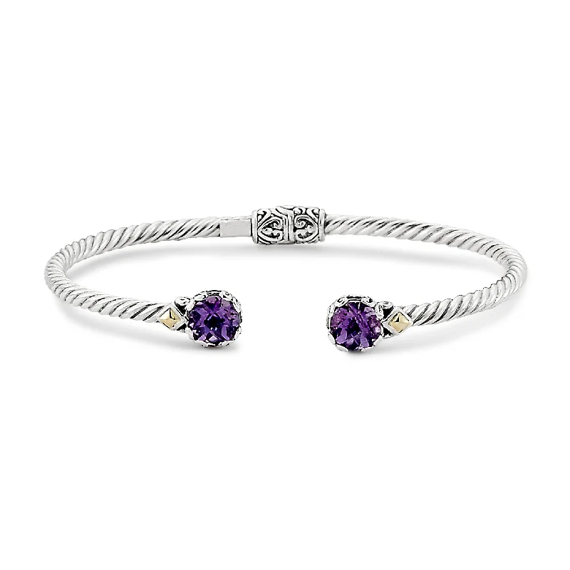 Samuel B. Amethyst Birthstone Glow Bangle Bracelet - February