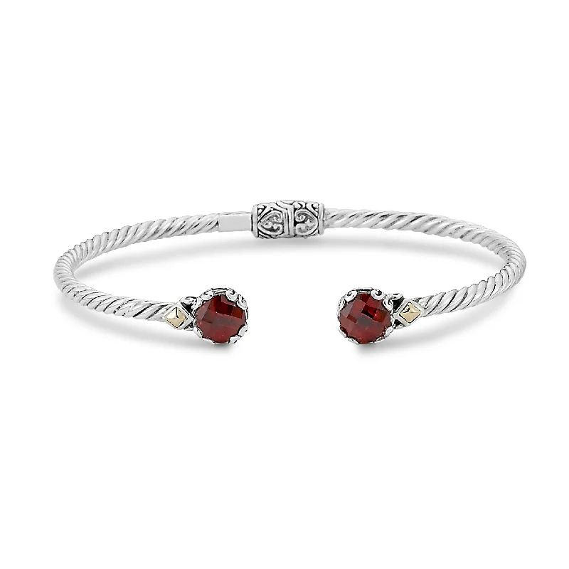 Samuel B. Garnet Birthstone Glow Bangle Bracelet - January