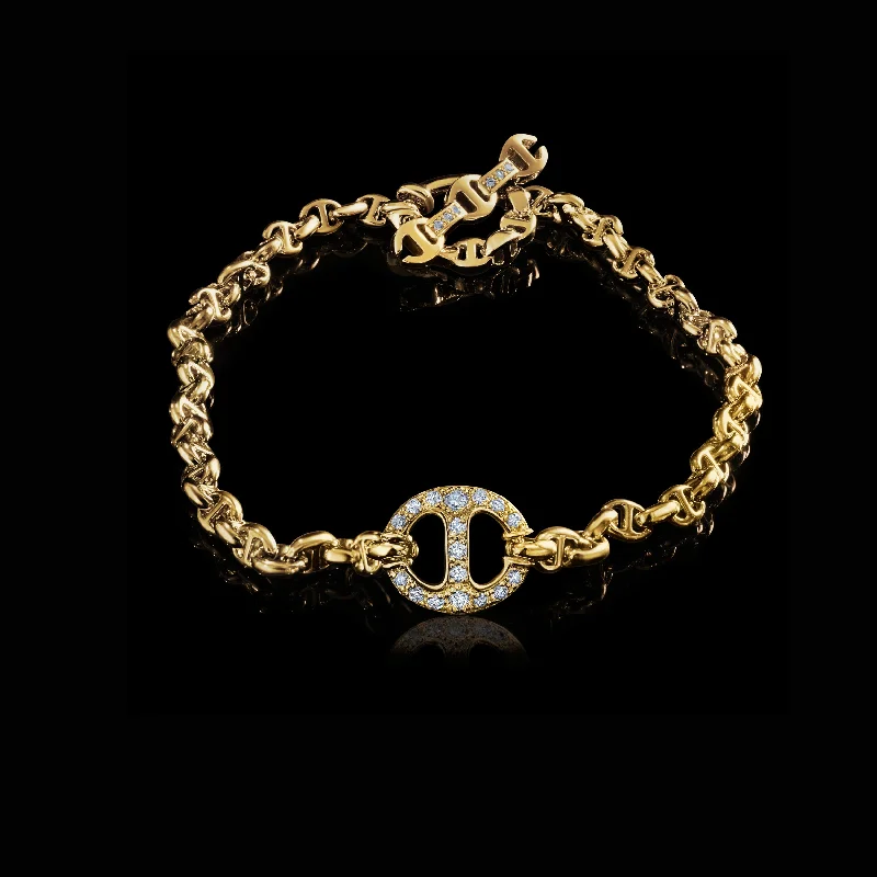 10MM SINGLE-LINK BRACELET WITH DIAMONDS