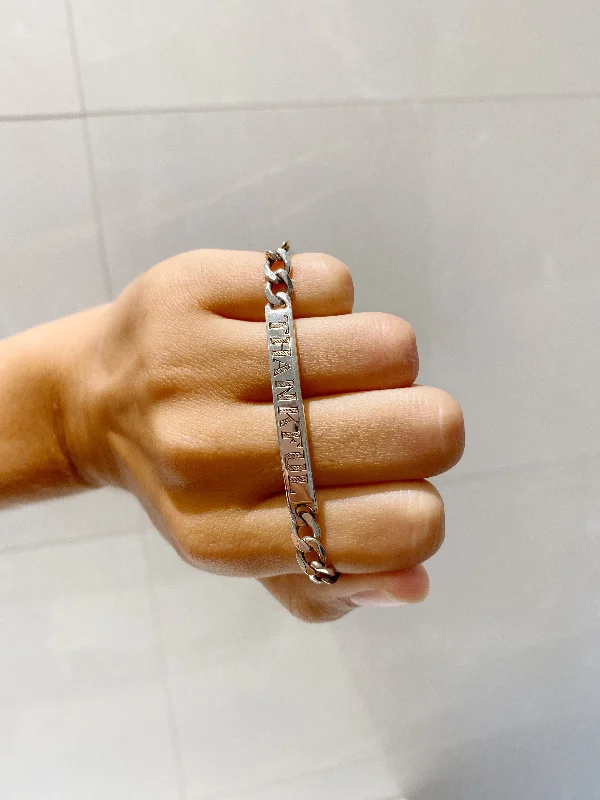 THANKFUL - STERLING SILVER ID BRACELET