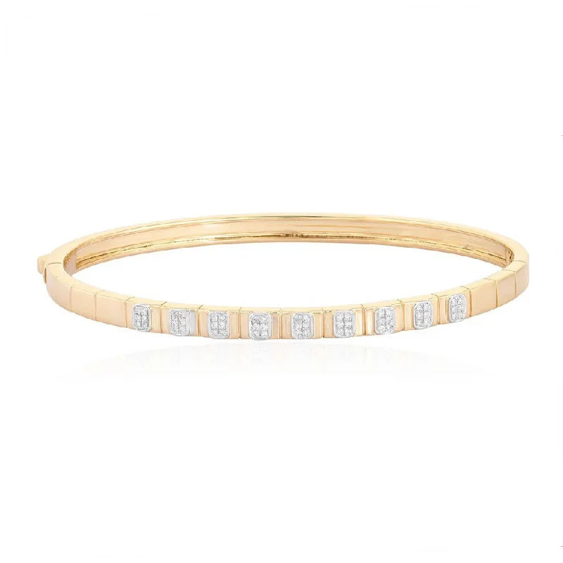 TEAGEN DIAMOND RECTANGLE CUFF BRACELET