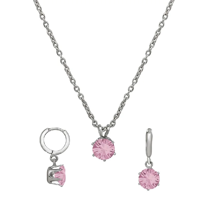 Timeless Beauty, Unbeatable Deals – Jewelry Sale On Mahi Solitaire Pink Round Crystal Pendant Set for Women (NL1103773RPin)