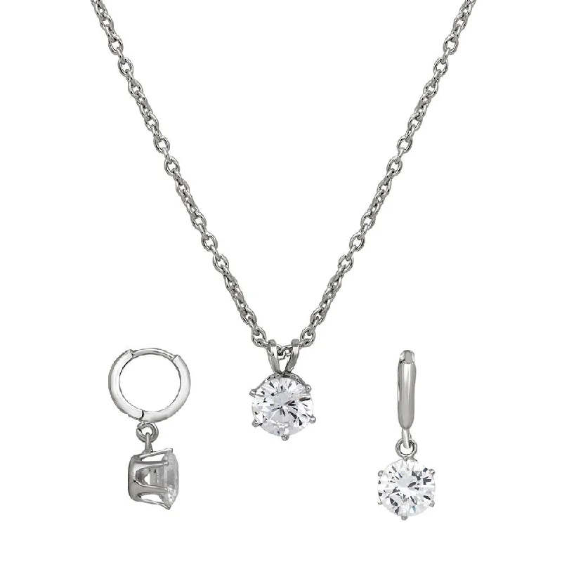 Best Jewelry Sale – Shop Exclusive Designs Now Mahi Solitaire White Round Crystal Pendant Set for Women (NL1103771RWhi)