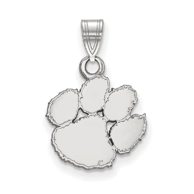 10k White Gold Clemson U Small Pendant