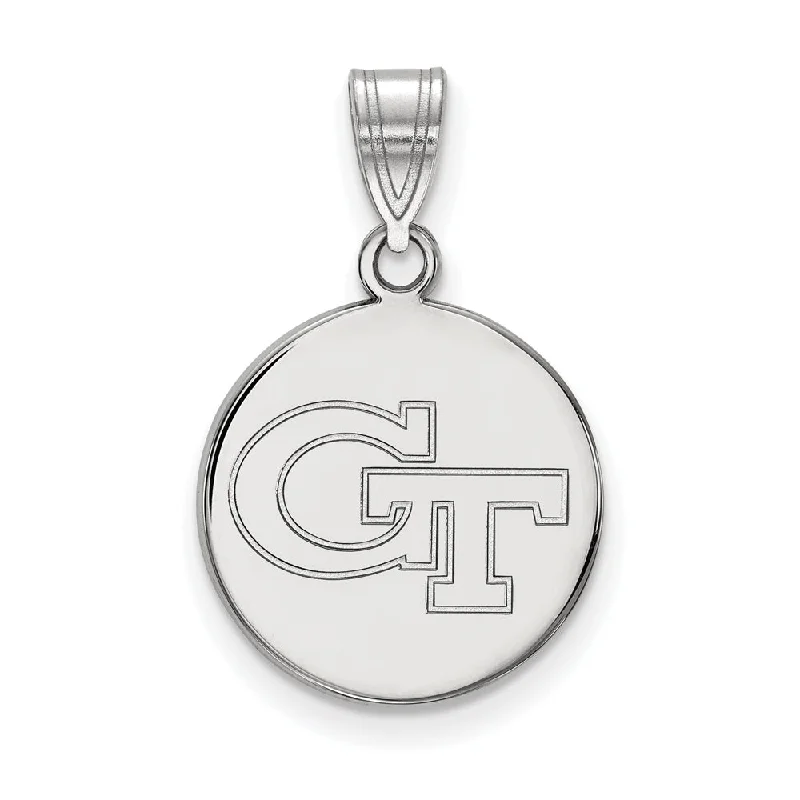 Unmissable Jewelry Sale – Shop Before It's Too Late 10k White Gold Georgia Technology Medium Disc Pendant