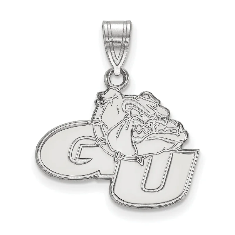 10k White Gold Gonzaga U Medium Pendant