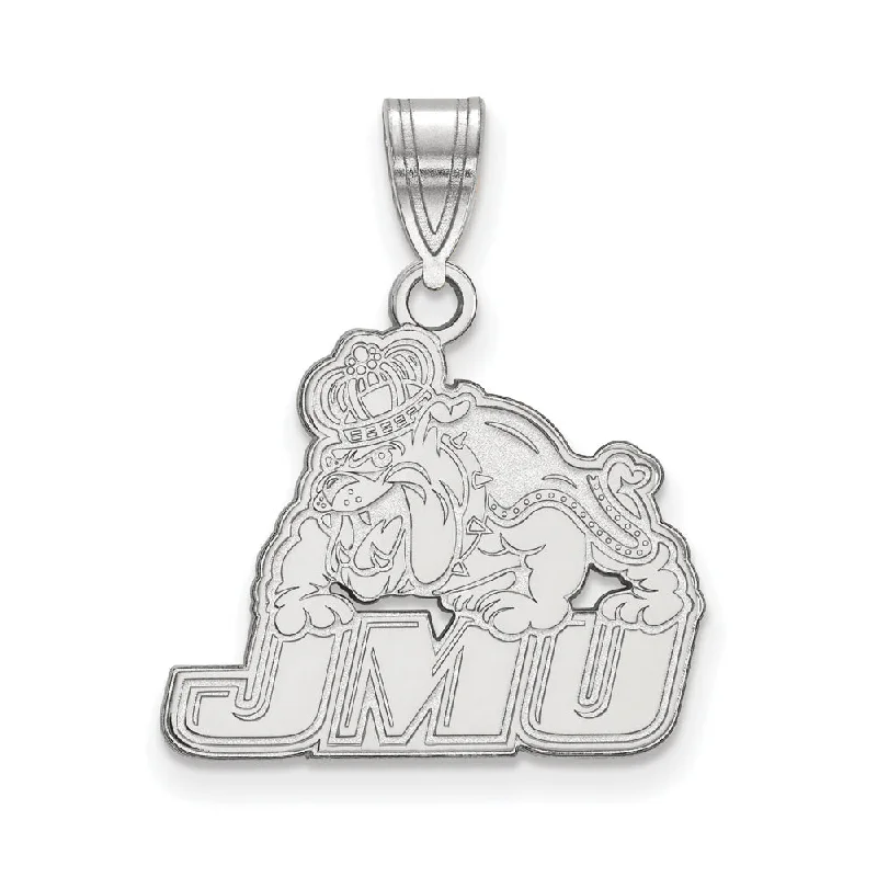 10k White Gold James Madison U Medium Pendant