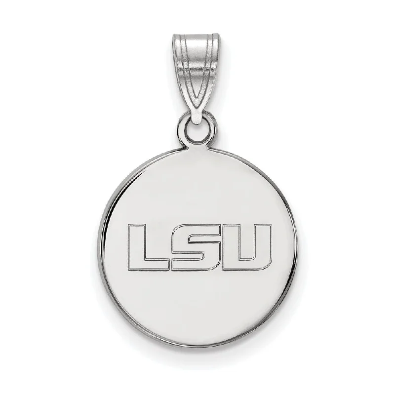 Breathtaking Jewelry, Breathtaking Prices 10k White Gold Louisiana State Medium Disc Pendant