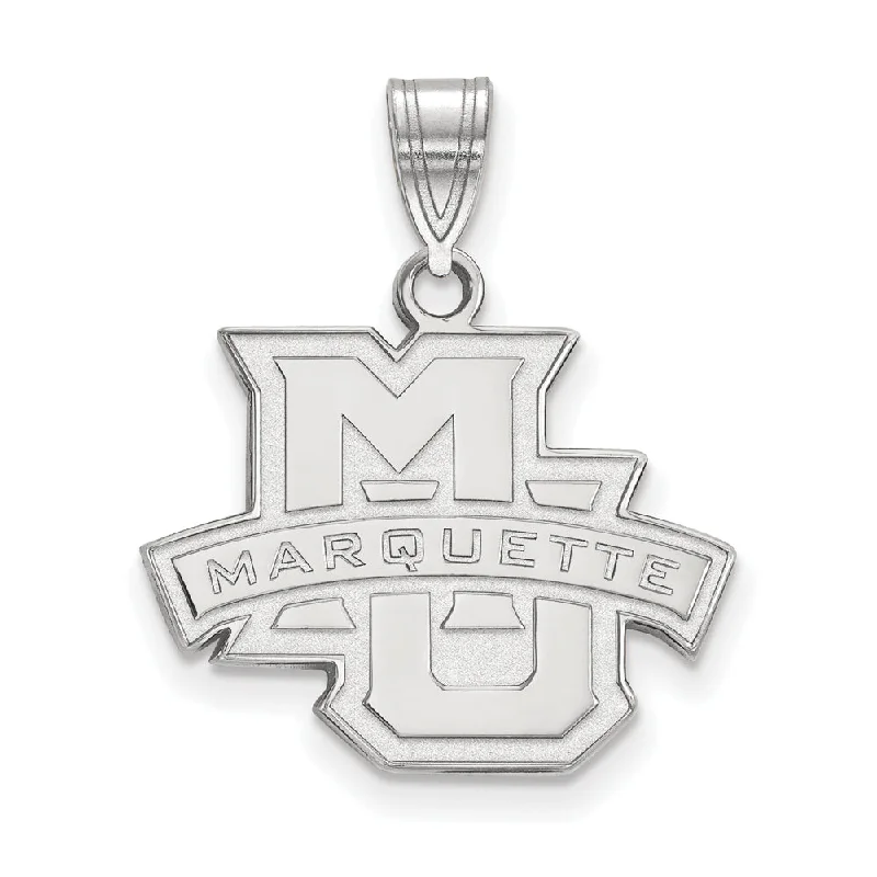 10k White Gold Marquette U Medium Pendant