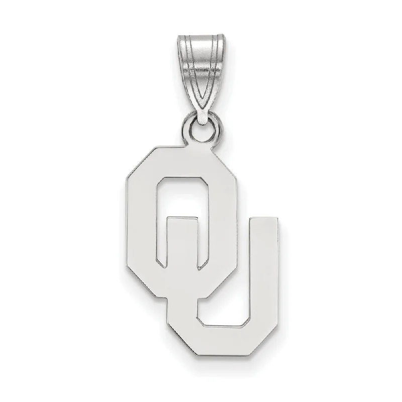 10k White Gold U. of Oklahoma Medium Pendant