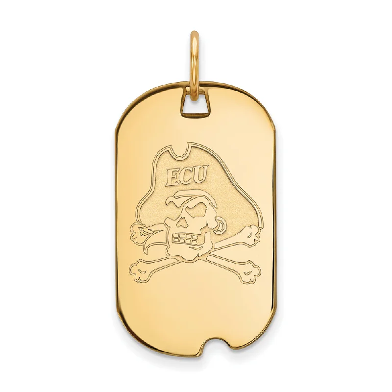 10k Yellow Gold East Carolina U Dog Tag Pendant