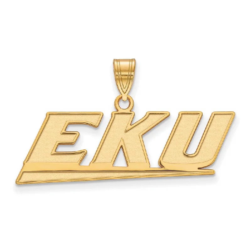 Make Your Outfit Shine With Discounted Jewelry 10k Yellow Gold Eastern Kentucky U Medium Pendant
