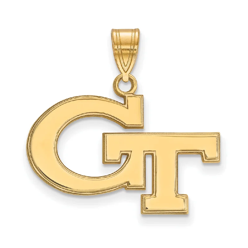 Elegant Jewelry, Affordable Luxury – Shop Now 10k Yellow Gold Georgia Technology Medium 'GT' Pendant