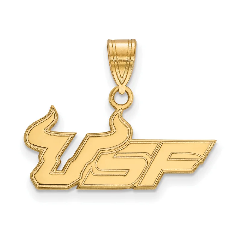 10k Yellow Gold South Florida Medium 'USF' Pendant