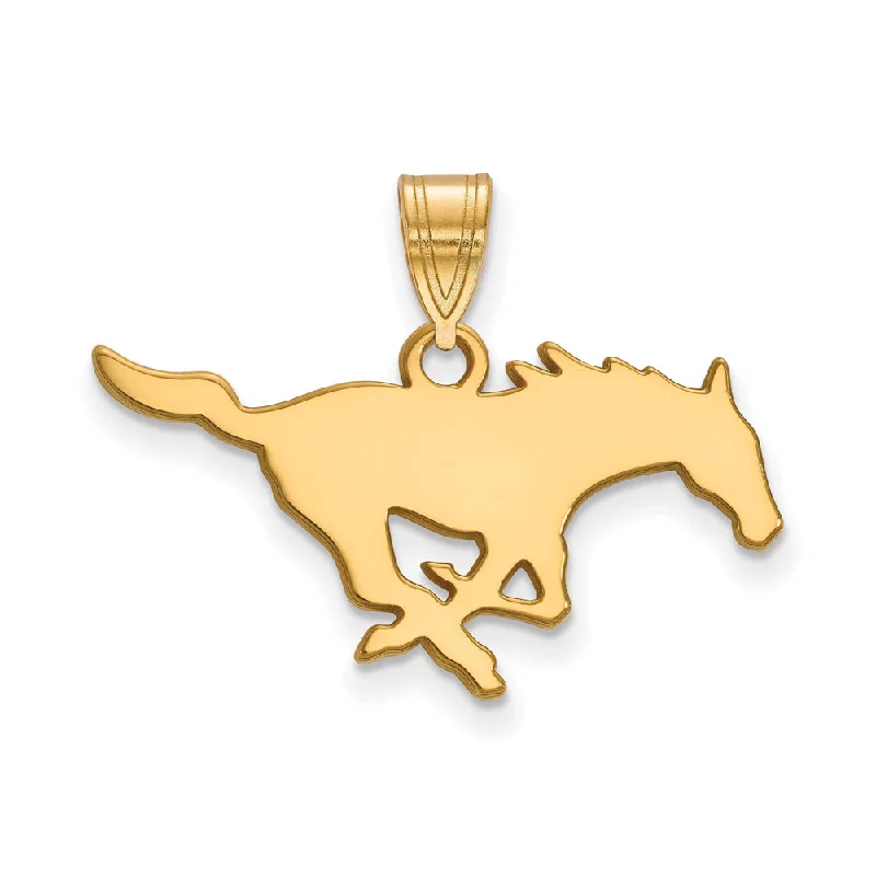 10k Yellow Gold Southern Methodist U. Medium Pendant