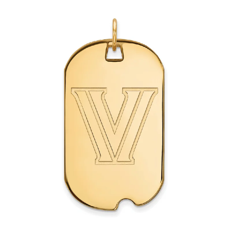 10k Yellow Gold Villanova U. Large Logo Dog Tag Pendant