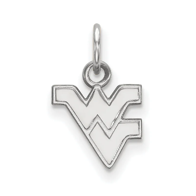 14k White Gold West Virginia U. XS (Tiny) Logo Charm or Pendant