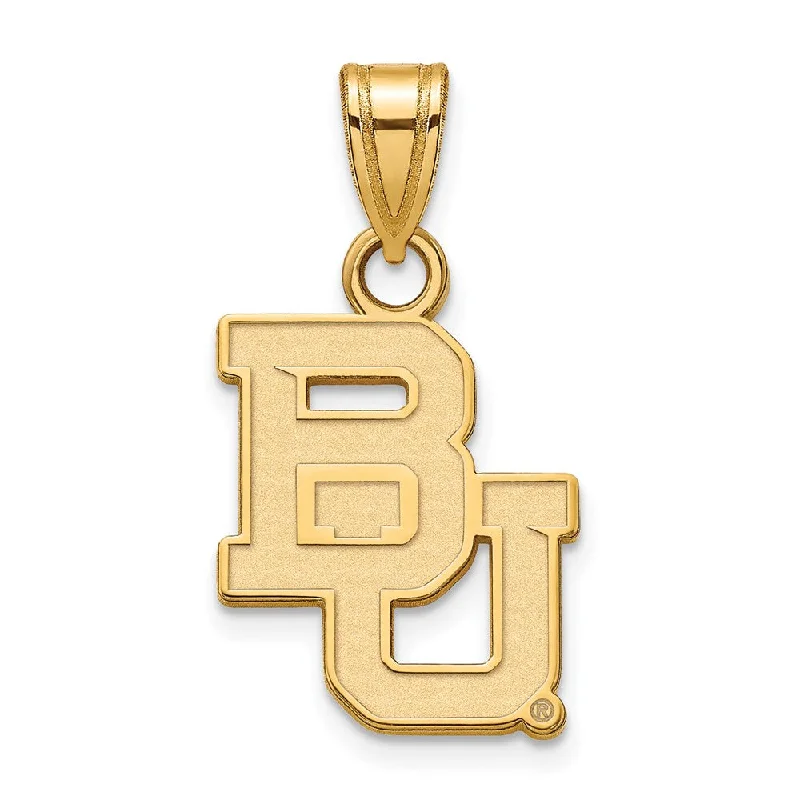 14k Yellow Gold Baylor U Small 'BU' Pendant