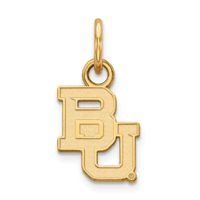 14k Yellow Gold Baylor U XS (Tiny) 'BU' Charm or Pendant