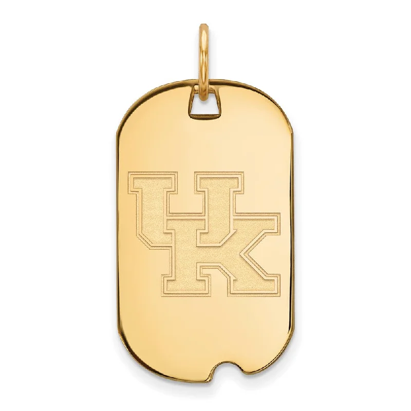 14k Yellow Gold U. of Kentucky Dog Tag Pendant