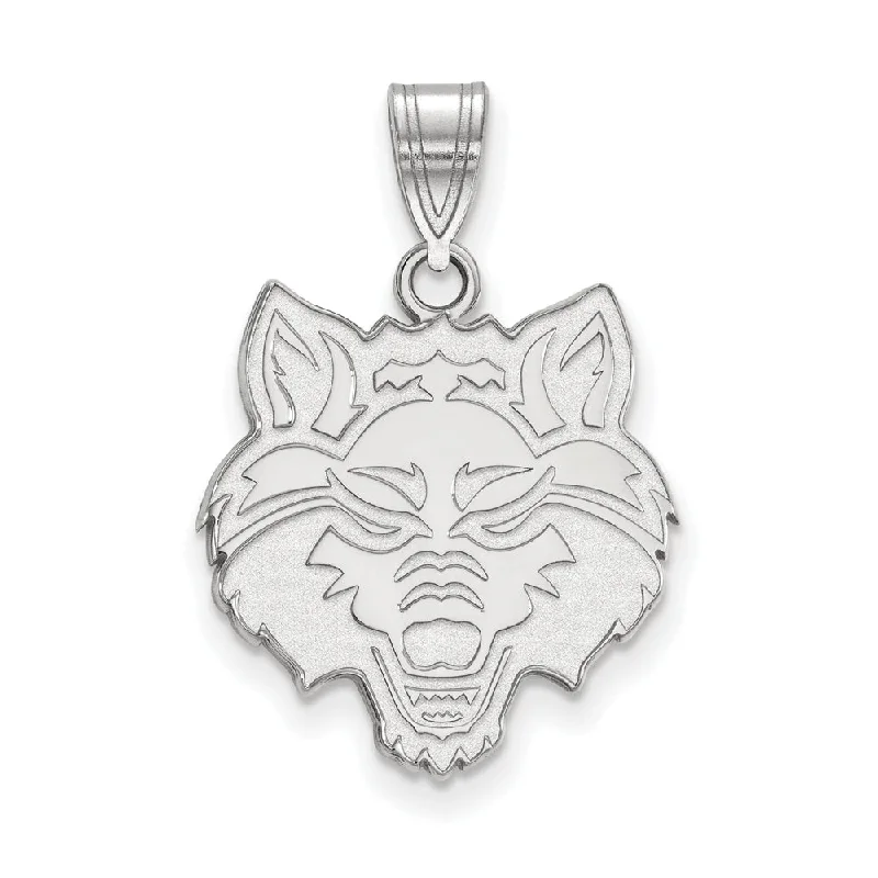 Sterling Silver Arkansas State Large Mascot Pendant