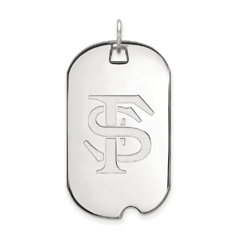 Sterling Silver Florida State Large Dog Tag Pendant